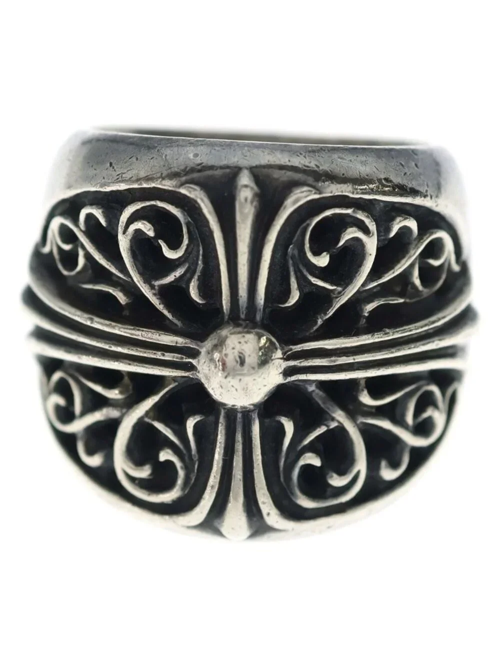 Chrome Hearts Classic Oval Cross Ring Silver